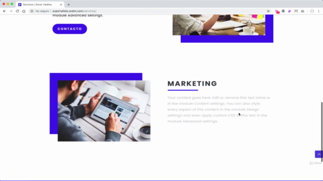 Diseña tu portafolio web con WordPress y Divi – Screenshot 1