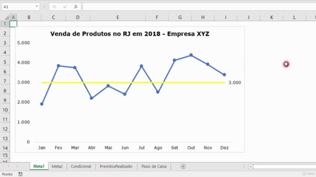 Curso de Excel Avançado - Gráficos Previsto e Realizado – Screenshot 1