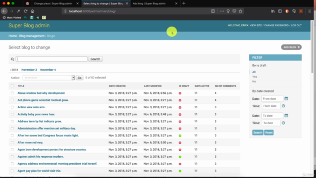 Mastering the Django admin dashboard – Screenshot 1