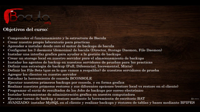 Bacula: La solución empresarial de copias de seguridad – Screenshot 1