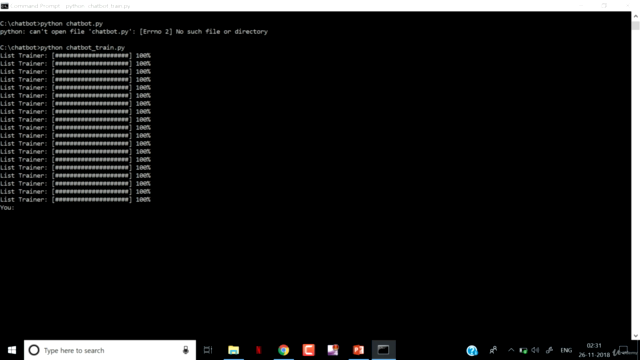 Create a Simple ChatBot using Python – Screenshot 1