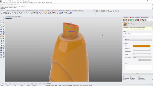 Surface Modelling with Rhino 3D V6 ( or V5 ) Level 1 & 2 – Screenshot 2