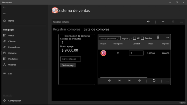 Sistema punto de venta en Windows UWP con C# full stack – Screenshot 1