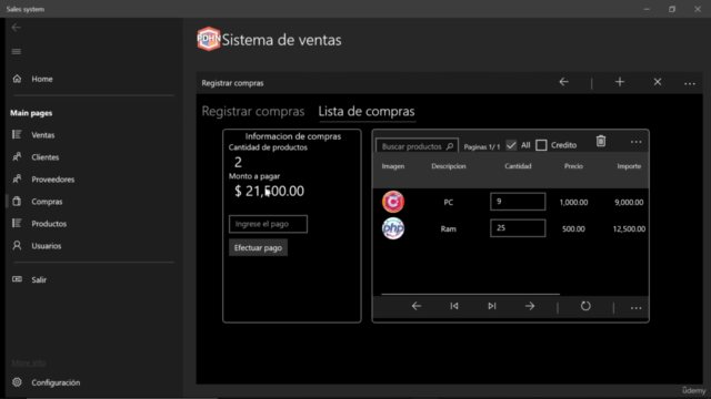 Sistema punto de venta en Windows UWP con C# full stack – Screenshot 2