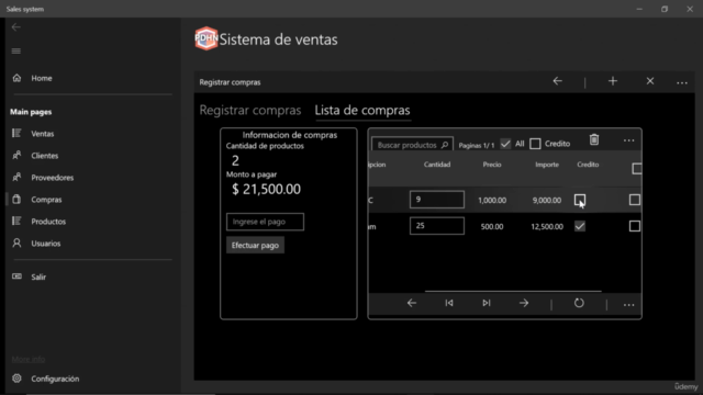 Sistema punto de venta en Windows UWP con C# full stack – Screenshot 3
