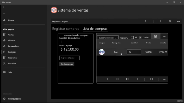 Sistema punto de venta en Windows UWP con C# full stack – Screenshot 4