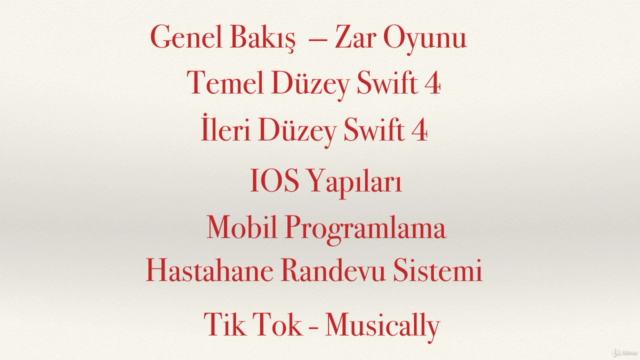 0 dan İleri Seviye Swift 5 ile İOS Mobil Uygulama Geliştirme – Screenshot 2