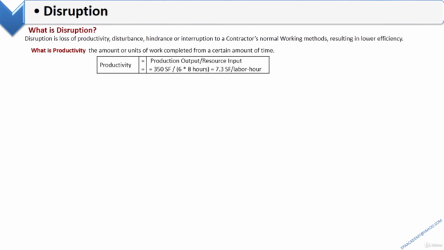 Construction Claims ,Disruption مطالبة فقد معدل الانتاجية – Screenshot 1