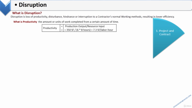Construction Claims ,Disruption مطالبة فقد معدل الانتاجية – Screenshot 2