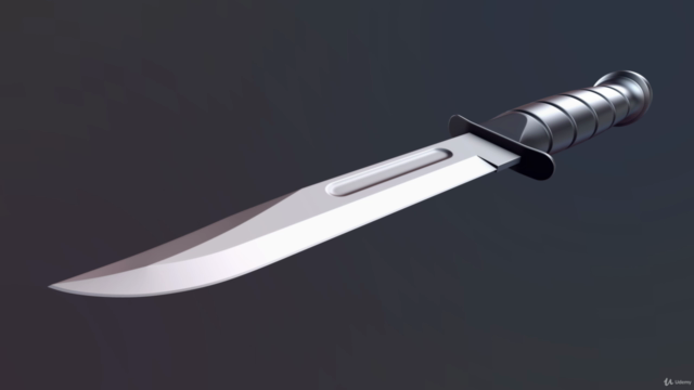 Combat Knife 3D Game Asset in Blender and Substance Painter - Screenshot_02