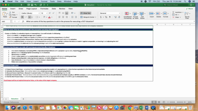 Building Blocks of a DCF Valuation – Screenshot 3