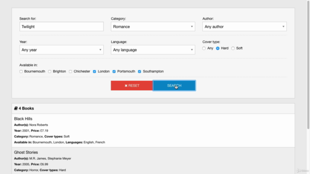 Advanced search form with PHP – Screenshot 1