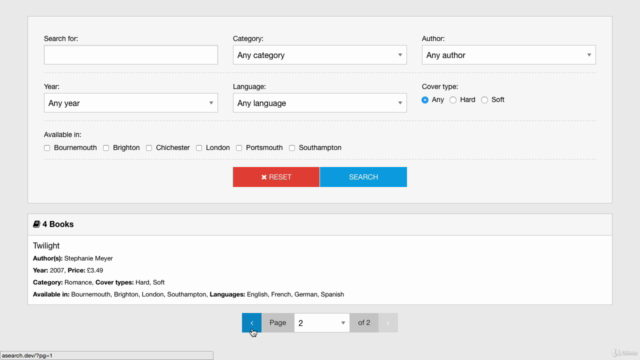 Advanced search form with PHP – Screenshot 3