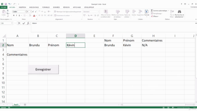 VBA Macro Excel - Formulaire simplifié sur une feuille Excel – Screenshot 2