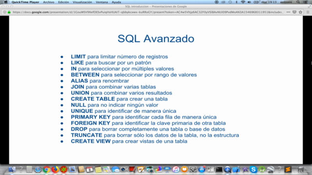 SQL. Curso completo de SQL. Aprende desde cero. Comandos SQL - Screenshot_03