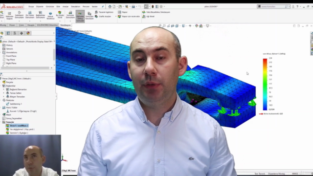 SolidWorks Simulation Parça ve Montaj Statik Analiz Eğitimi – Screenshot 1