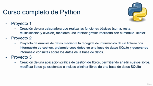Python 3. Curso de python con 150 ejemplos y 10 proyectos – Screenshot 4
