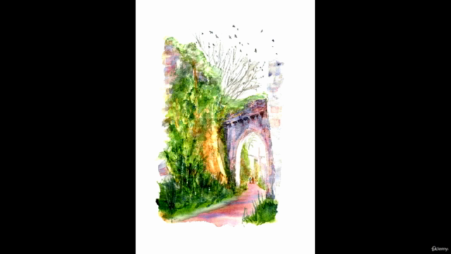 Watercolour painting for beginners. Gwrych castle "Crows" - Screenshot_04
