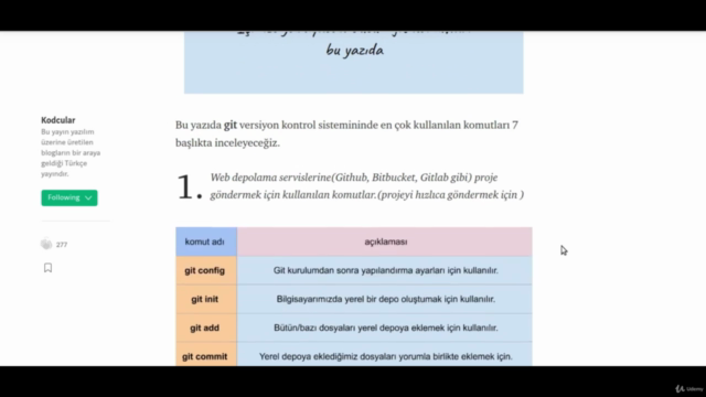 Git komutları Eğitimi – Screenshot 1