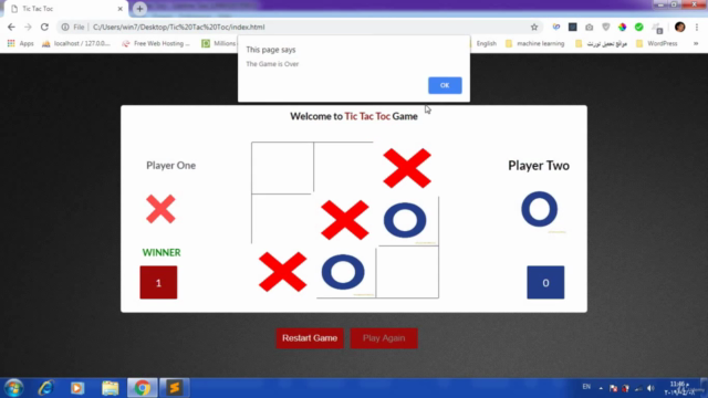 Building Tic Tac Toe Game Using Javascript in Arabic – Screenshot 2