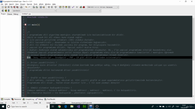 Baştan sona C Programlama eğitimi – Screenshot 1