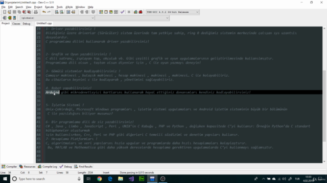 Baştan sona C Programlama eğitimi – Screenshot 3