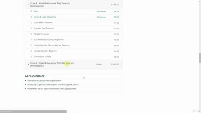 Bootstrap ile Sıfırdan 5 Gerçek Web Tasarım Projesi – Screenshot 1