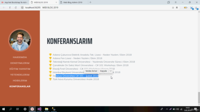 Asp.Net ile Cv Sitesi ve Film & Dizi Yorum Sitesi Projeleri – Screenshot 3