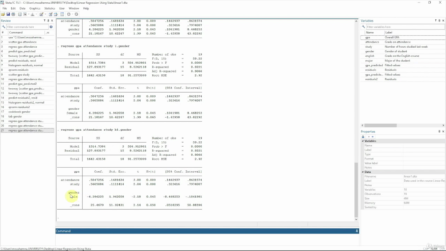 Linear Regression using Stata – Screenshot 3