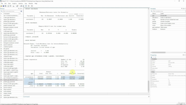 Linear Regression using Stata – Screenshot 4