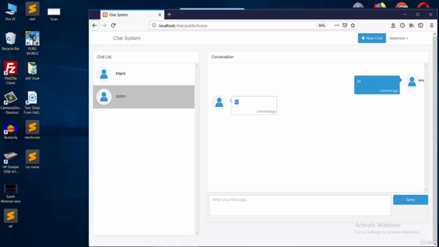Chat Application In PHP With MySQL And JavaScrip ( Laravel ) – Screenshot 2