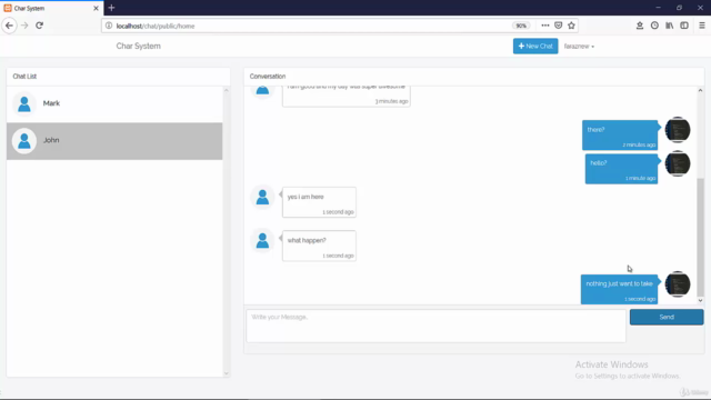Chat Application In PHP With MySQL And JavaScrip ( Laravel ) – Screenshot 4