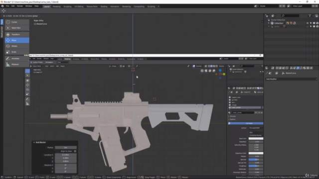 Blender 2.8 : Modéliser et texturer une arme Lowpoly – Screenshot 2