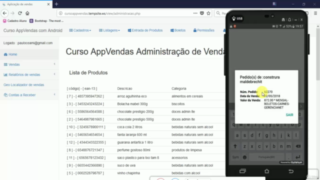 Desenvolvimento Android Crie um App FORÇA DE VENDAS completo – Screenshot 2