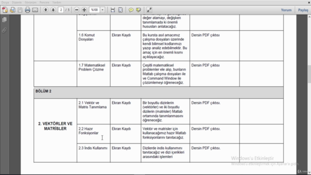 MATLAB ile Bilimsel Hesaplama – Screenshot 2