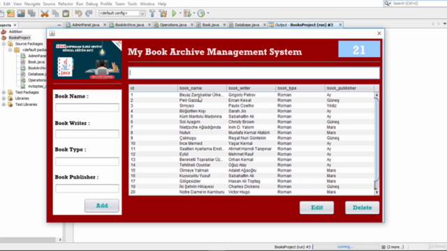 Java GUI (Java Swing - MySQL) Book Management System Project – Screenshot 3