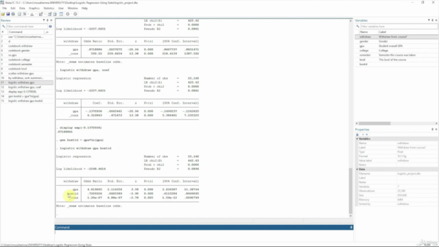 Logistic Regression using Stata – Screenshot 3