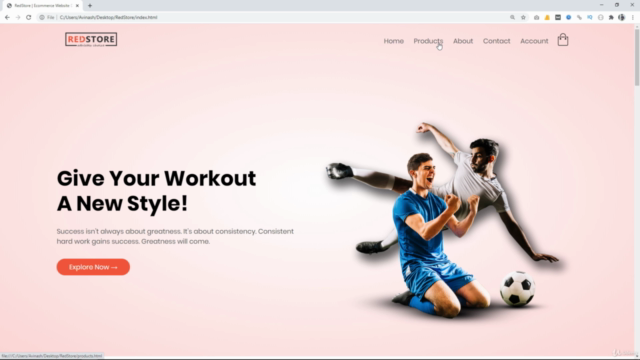 Make Ecommerce Website Front-End Using HTML CSS Bootstrap – Screenshot 1