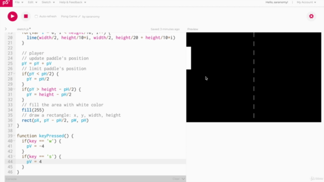 Make A Classic Pong Game, Javascript & P5.js Framework – Screenshot 3