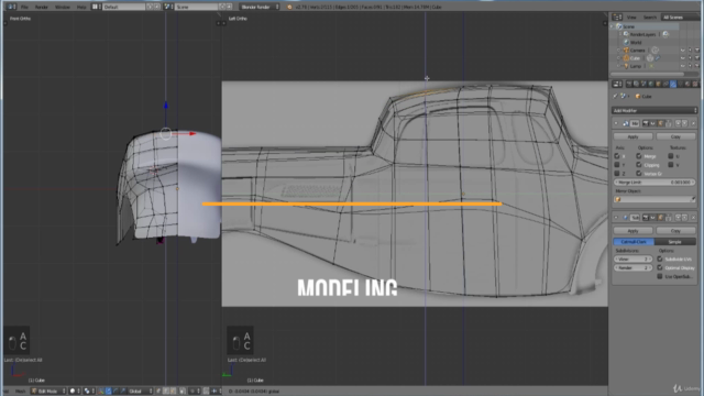 Creating a retro futuristic car in Blender – Screenshot 1