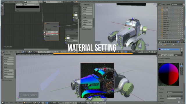Creating a retro futuristic car in Blender – Screenshot 2
