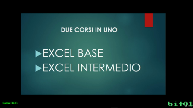 EXCEL - Corso pratico livello base, intermedio e avanzato. – Screenshot 1