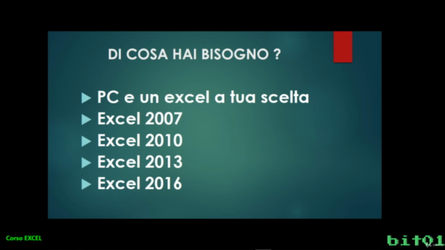 EXCEL - Corso pratico livello base, intermedio e avanzato. – Screenshot 3
