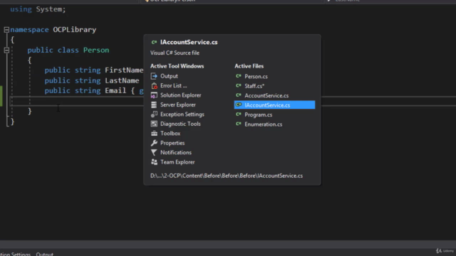 Patrones de diseño y principios SOLID en C# .NET – Screenshot 2