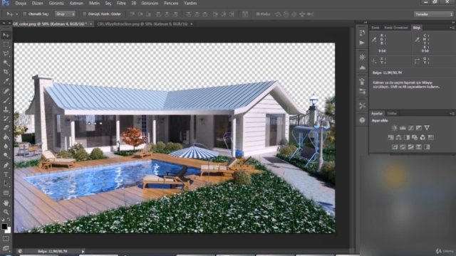 3D's Max- Vray Villa Dış mekan modelleme – Screenshot 4