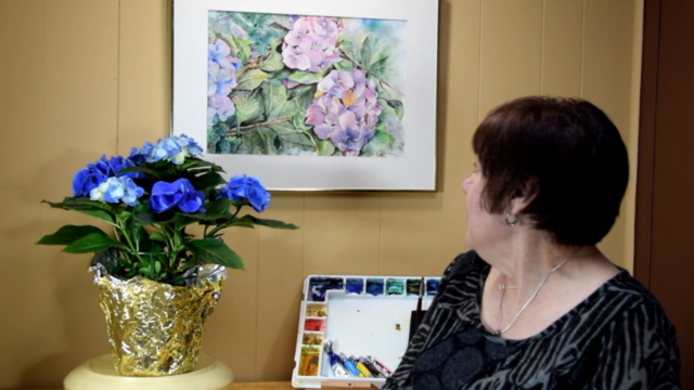 Hydrangea Study in Watercolour – Screenshot 3