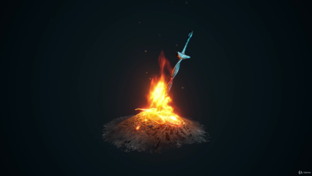 UE4製作黑暗靈魂篝火Creating A Bonfire Like Dark Souls In UE4 #Unreal – Screenshot 1