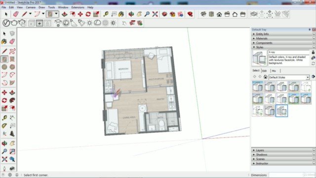 เรียน SkechtUpและการตกแต่งภายในด้วย SketcUp – Screenshot 1