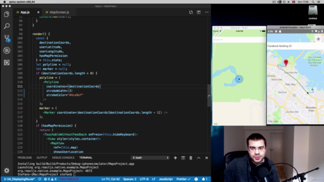 Using Google Maps API in React Native for iOS/Android – Screenshot 1