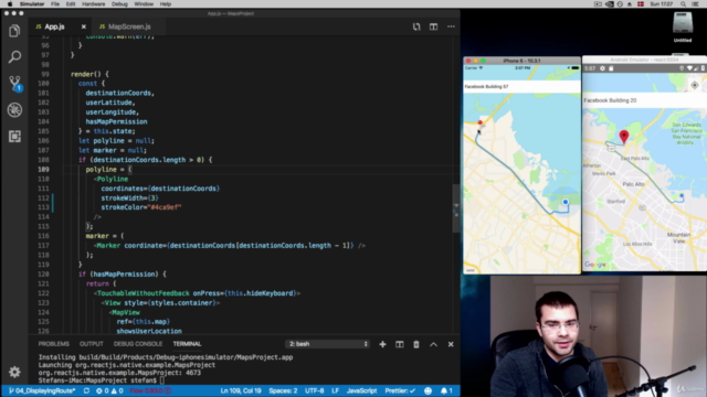 Using Google Maps API in React Native for iOS/Android – Screenshot 4